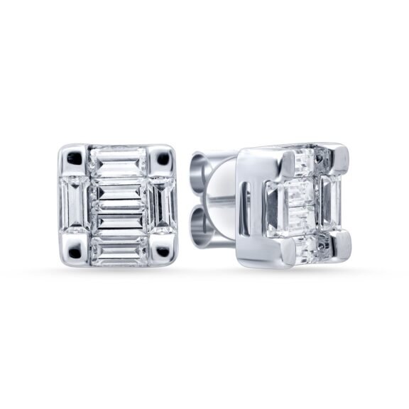 KE301068W1 - 14K White Gold Stud Earrings