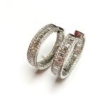KE302985W - 14K White Gold Huggies Earring