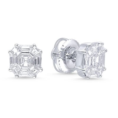 KE303157W1 - 14K White Gold Stud Earrings