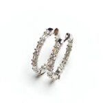 KE303186W - 14K White Gold Hoop Earrings