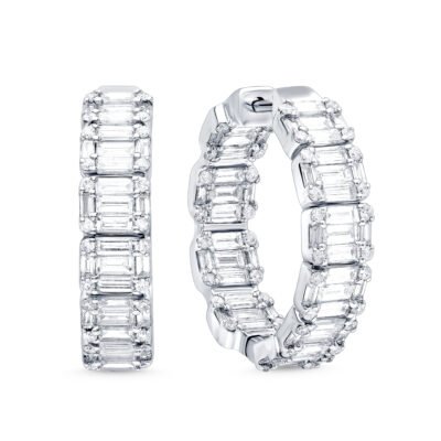 KE303377W1 - 14K White Gold Huggies Earring