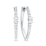 KE303784W - 14K White Gold Hoop Earrings