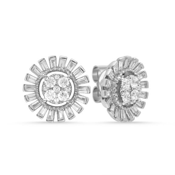 KE602198W - 14K White Gold Stud Earrings