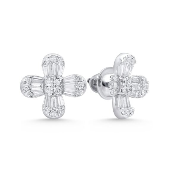 KE602464W - 14K White Gold Stud Earrings