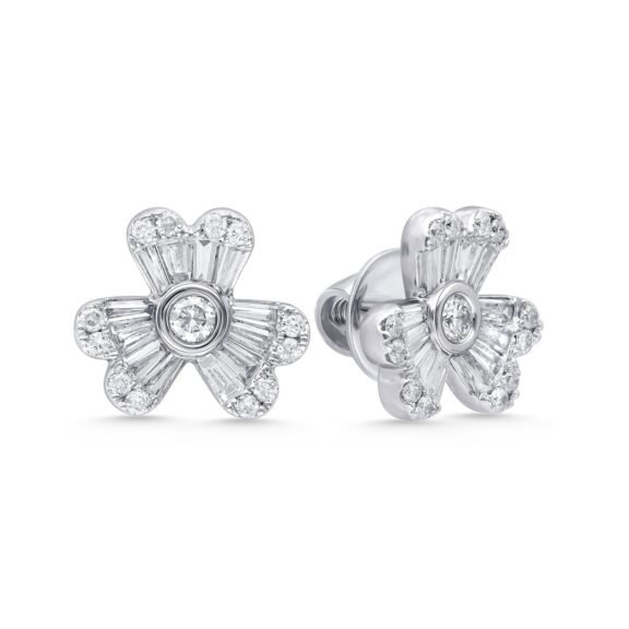 KE602465W - 14K White Gold Stud Earrings