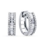 KE602782W1 - 14K White Gold Huggies Earring