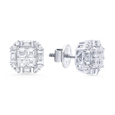 KE602864W - 14K White Gold Stud Earrings