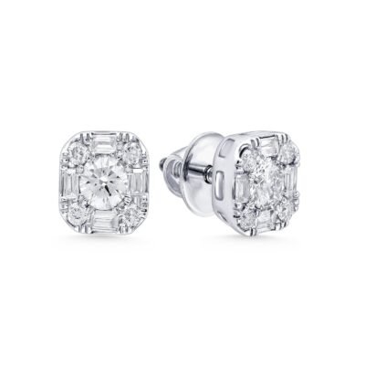 KE604172W - 14K White Gold Stud Earrings