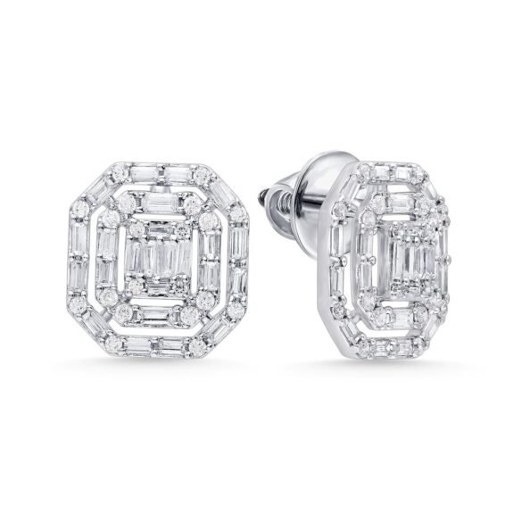KE701064W - 14K White Gold Stud Earrings