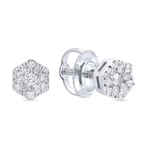 KE701781W - 14K White Gold Stud Earrings