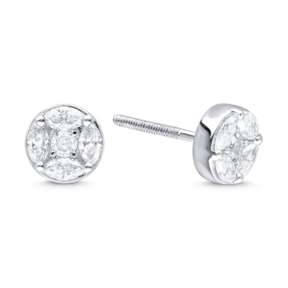 KE702621W - 14K White Gold Stud Earrings