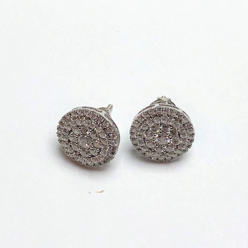 KNRER8081W - 14K White Gold Stud Earrings