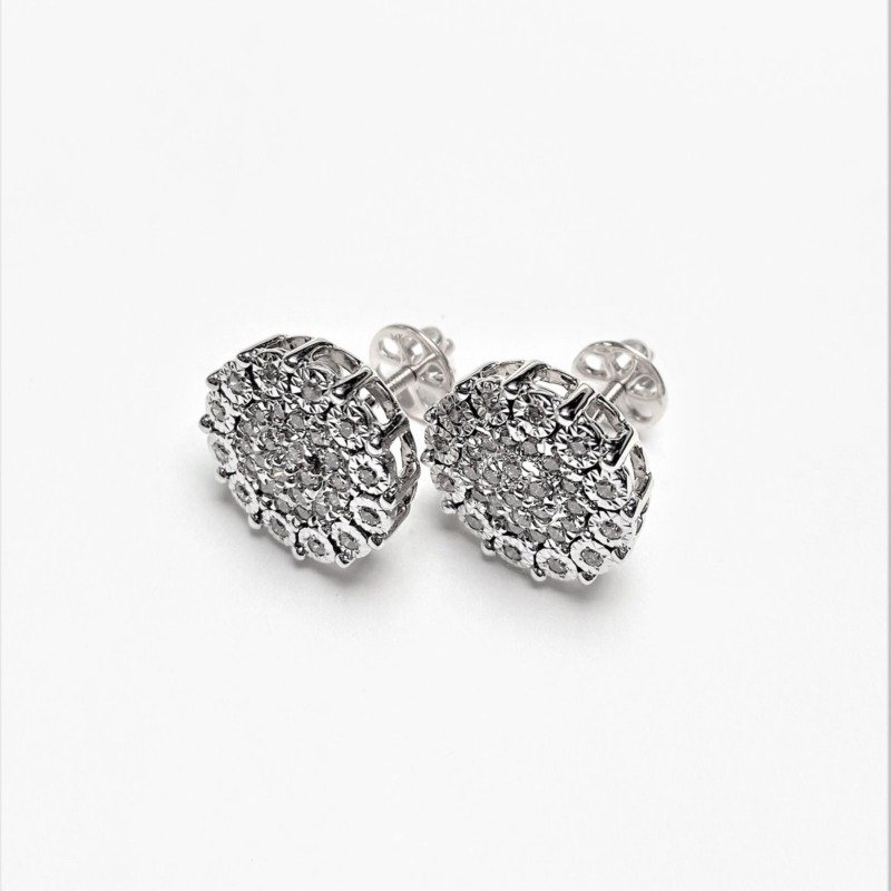 KNRER8082W - 14K White Gold Stud Earrings