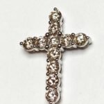 KP200701W - 14K White Gold Cross Pendant
