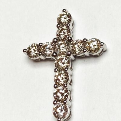 KP200701W - 14K White Gold Cross Pendant