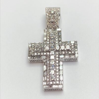 KP200804W - 14K White Gold Cross Pendant