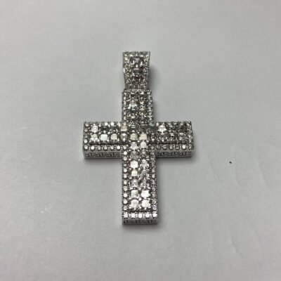 KP200805W - 14K White Gold Cross Pendant