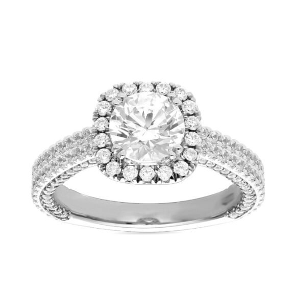 KR102004W - 14K White Gold Semi Mount Ring