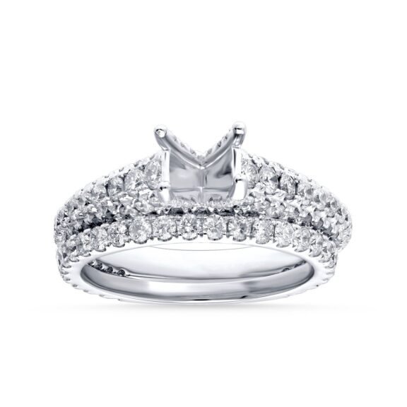 KR102872W - 14K White Gold Semi Mount Ring