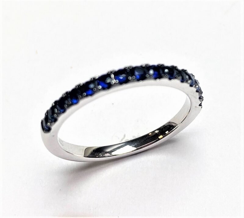 KR103024ASBW - 14K White Gold Colored Stone Ring