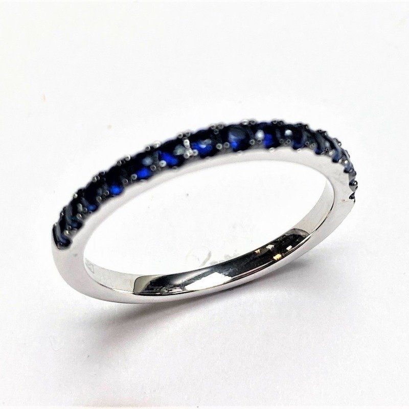 KR103024ASBW - 14K White Gold Colored Stone Ring