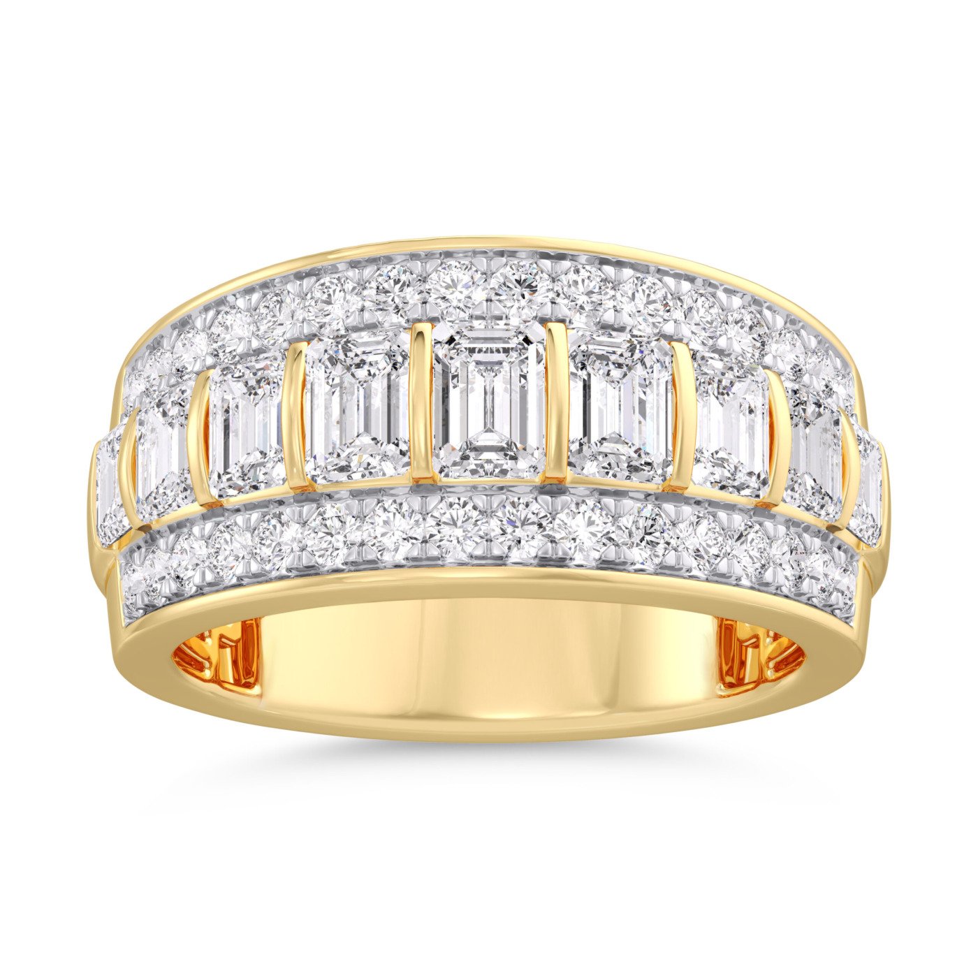 KR104529GY - 14K Yellow Gold Gents Ring
