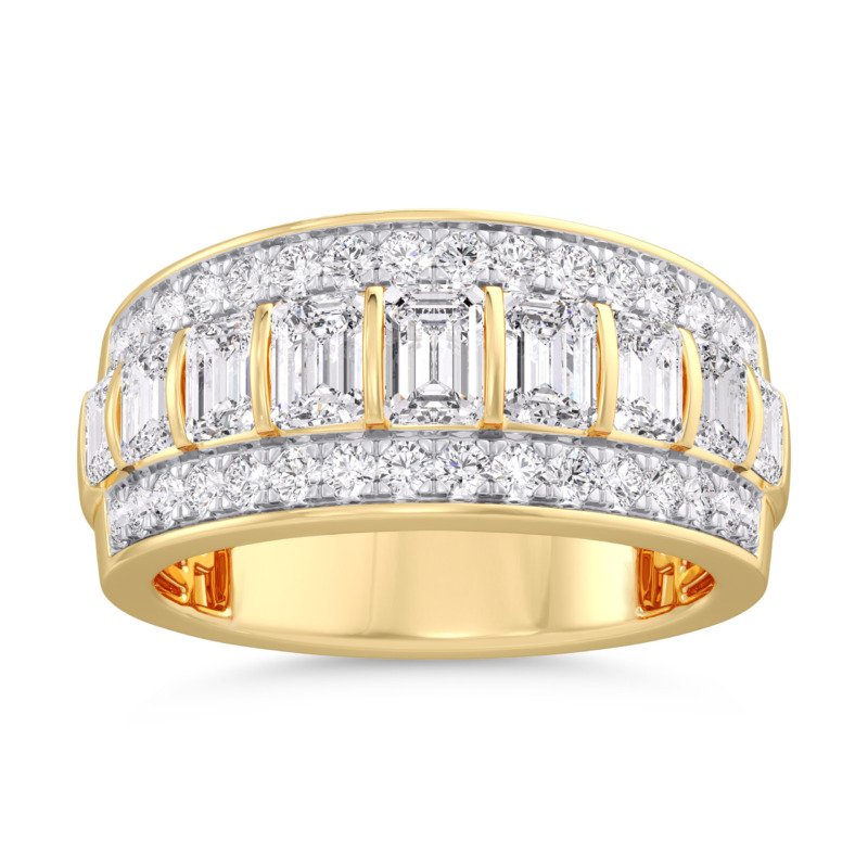 KR104529GY - 14K Yellow Gold Gents Ring