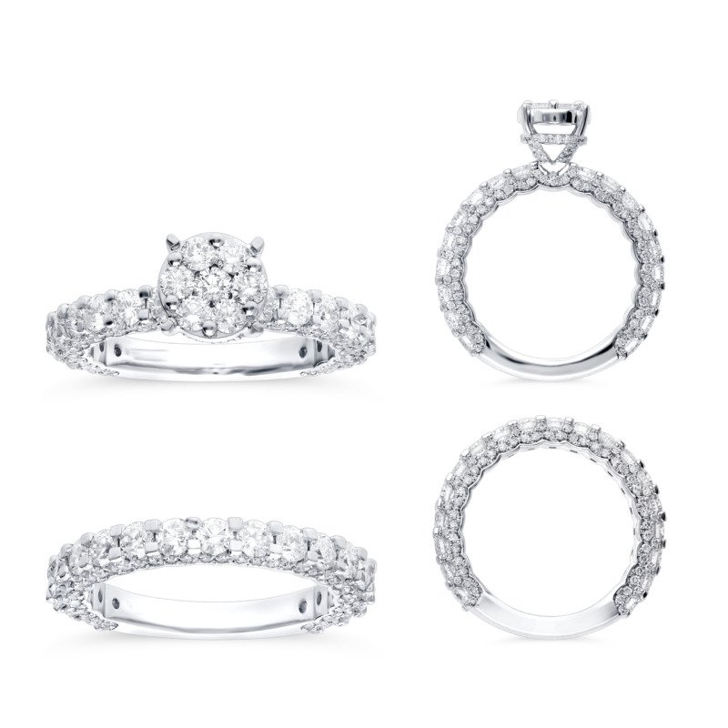 KR104682SMTW - 14K White Gold Semi Mount Ring