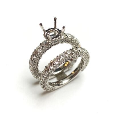 KR104684SMTW - 14K White Gold Semi Mount Ring