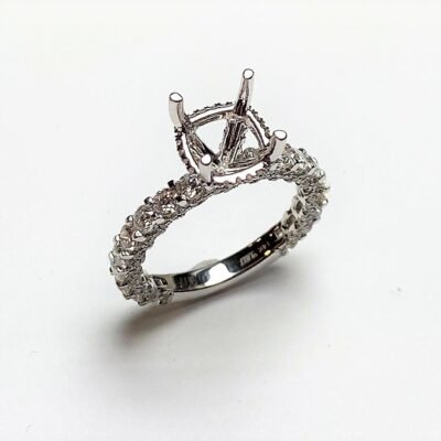 KR104685SMW - 14K White Gold Semi Mount Ring
