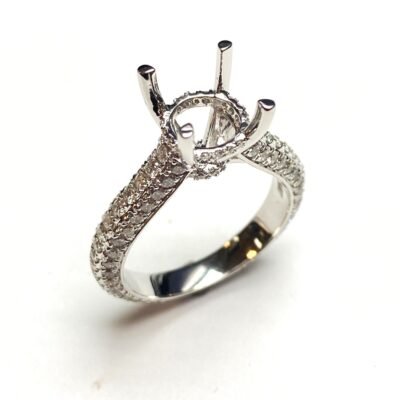 KR105647SMW - 14K White Gold Semi Mount Ring