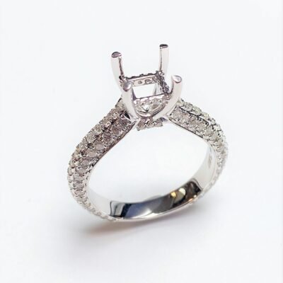 KR105653SMW - 14K White Gold Semi Mount Ring