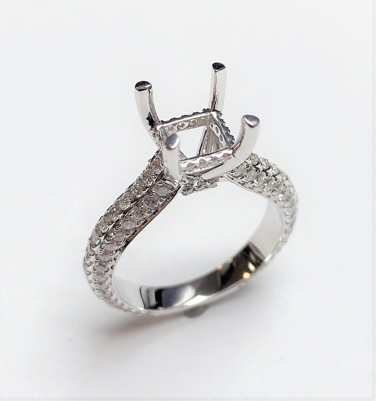 KR105654SMW - 14K White Gold Semi Mount Ring