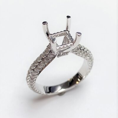 KR105654SMW - 14K White Gold Semi Mount Ring