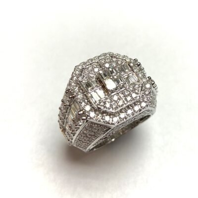 KR105781W -  White Gold Gents Ring