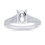 KR106111W - 14K White Gold Semi Mount Ring