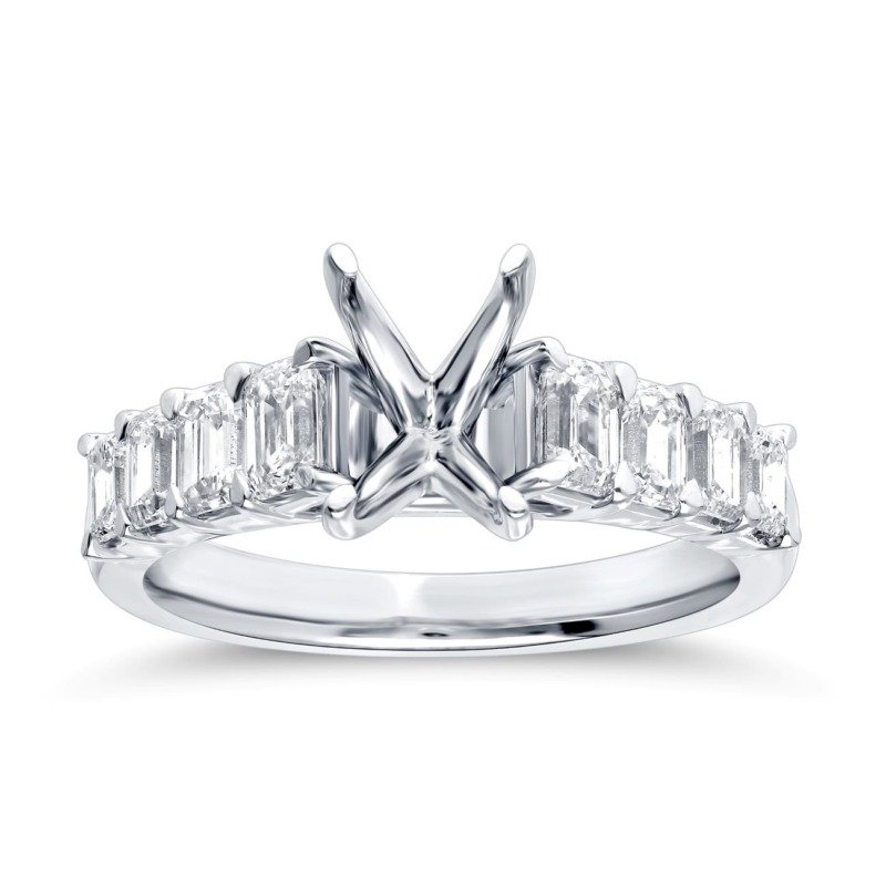 KR107021W - 14K White Gold Semi Mount Ring