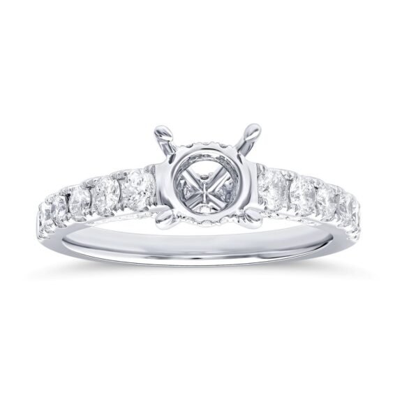 KR107761W - 14K White Gold Semi Mount Ring
