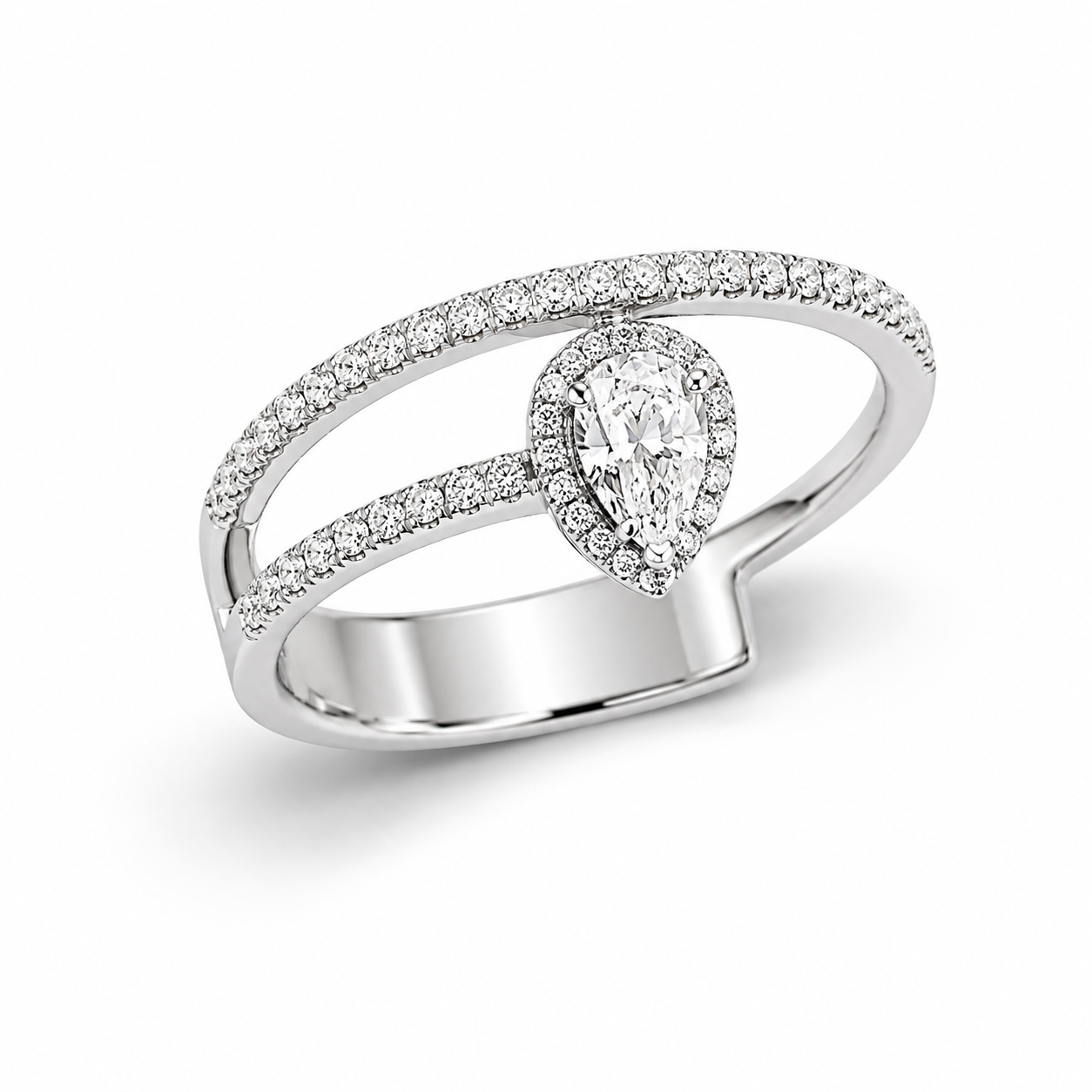 KR108713W-14K White Gold Fashion Ring