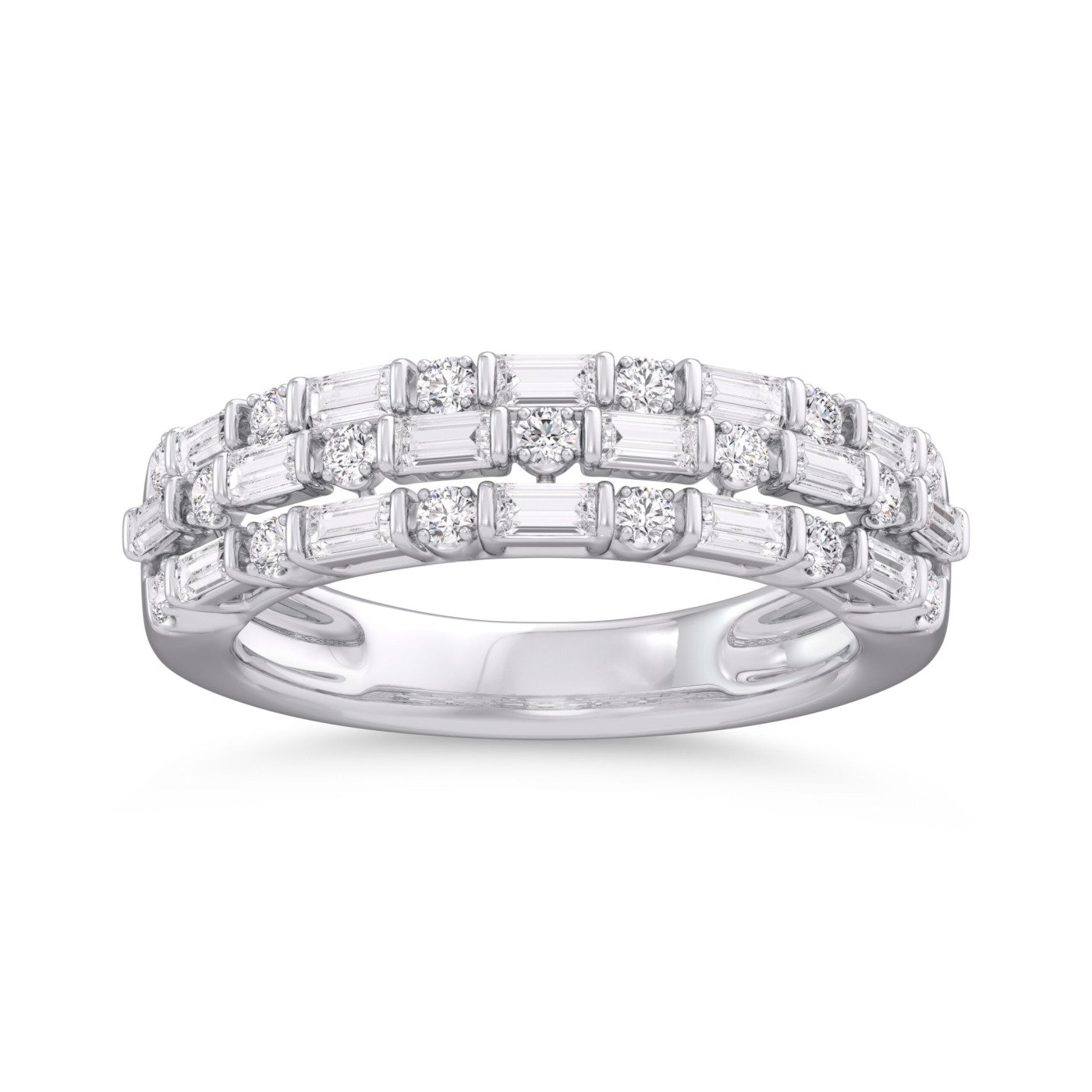KR602540W - 14K White Gold Anniversary Ring