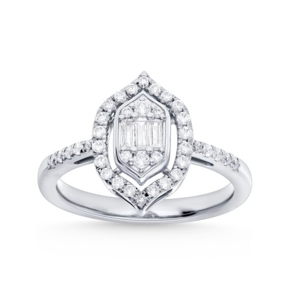 KR603393W - 14K White Gold Ring