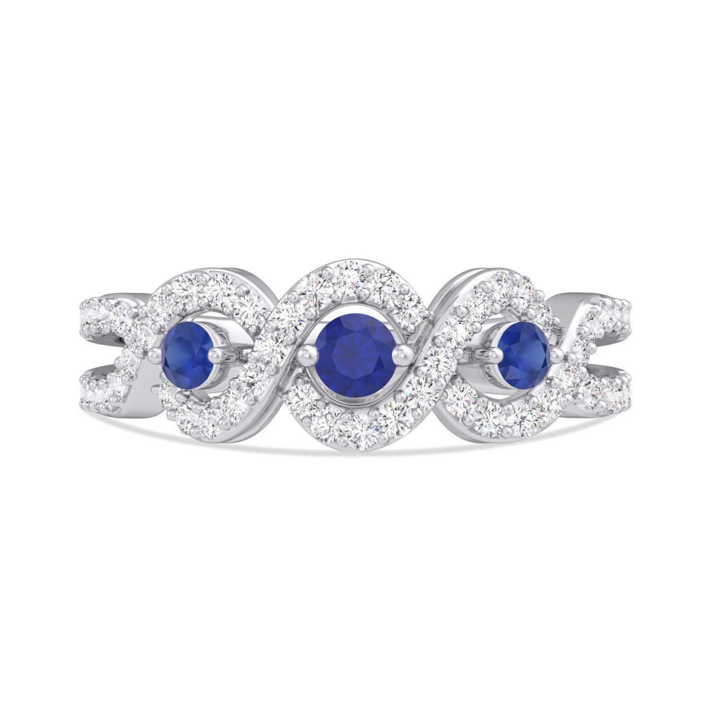 KR606391SBW - 14K White Gold Ring