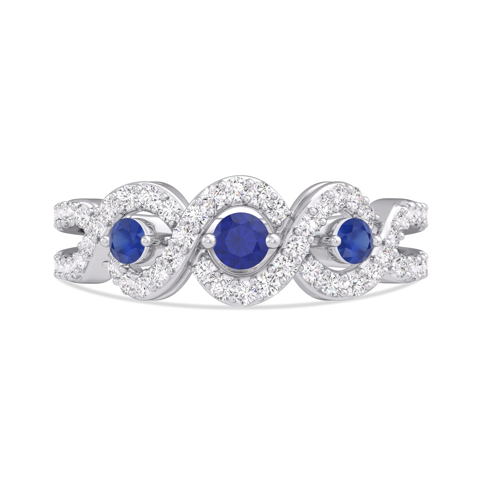 KR606391SBW - 14K White Gold Ring