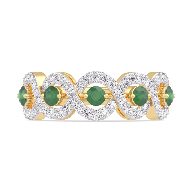 KR606392EMY - 14K Yellow Gold Colored Stone Ring
