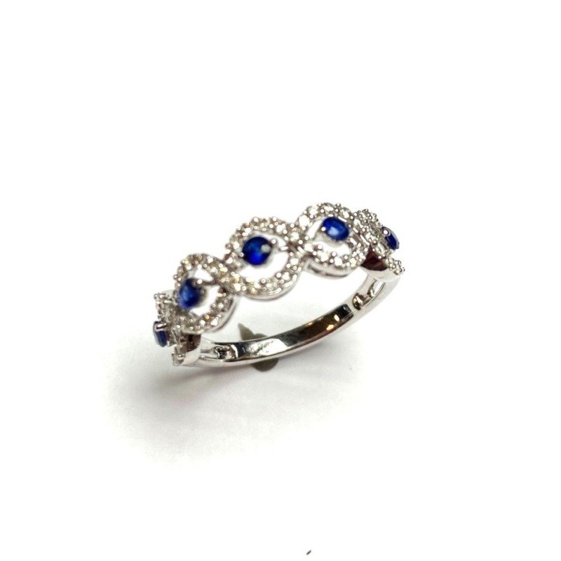 KR606392SBW - 14K White Gold Colored Stone Ring