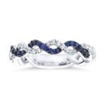 KR606393SBW - 14K White Gold Colored Stone Ring