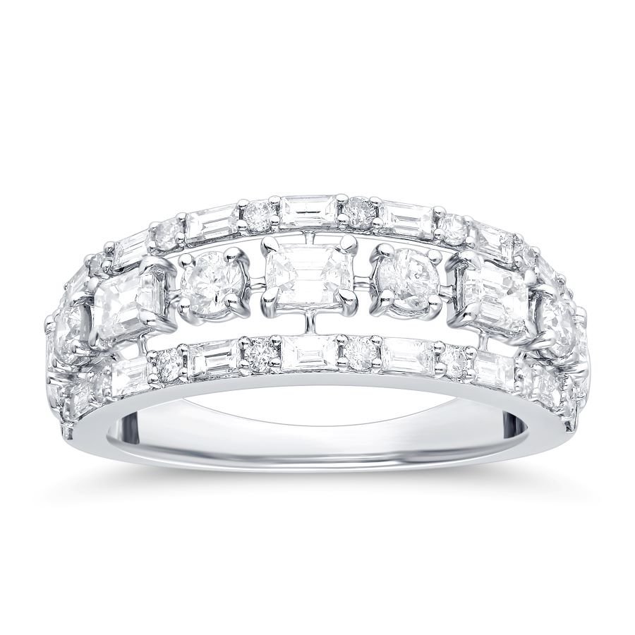 KR607800W - 14K White Gold Anniversary Ring