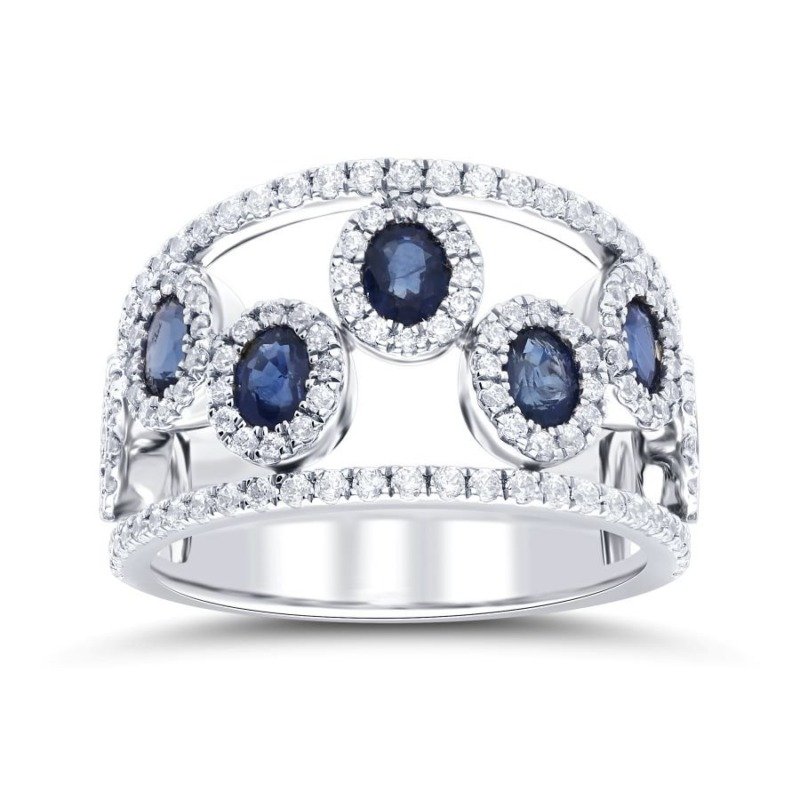 KR609284SBW - 14K White Gold Ring