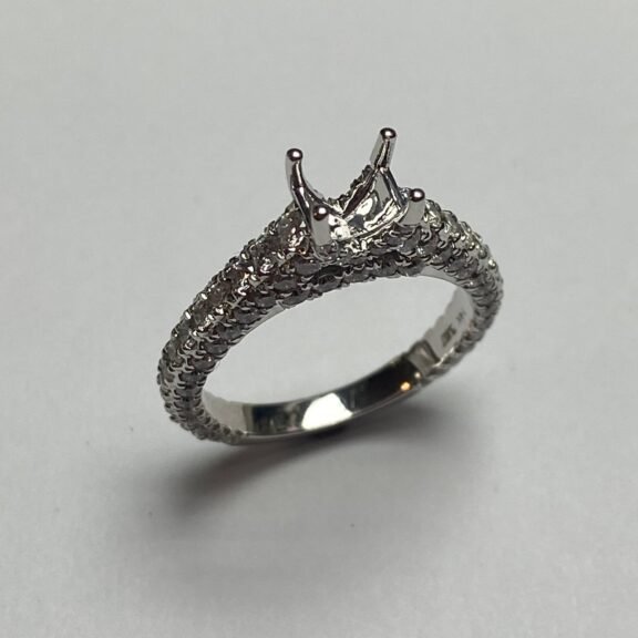 KRA102872SMW - 14K White Gold Semi Mount Ring