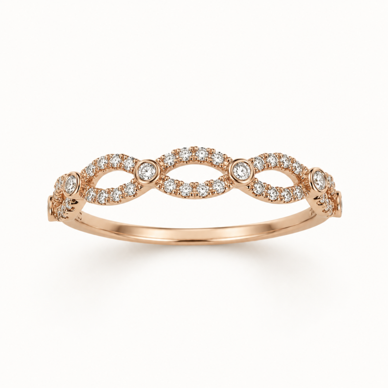 LR5728DP - 14K Rose Gold Ring